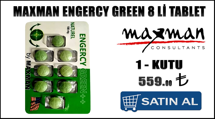 Maxman engercy green 8 li tablet hızlı etkili geciktirici ürünler