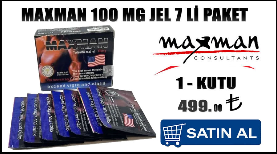 Maxman 100 mg jel 7 li paket tadalafil yorumlar
