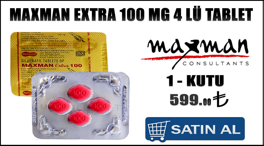 Maxman extra 100 mg 4 lü tablet eczane hızlı teslimat 